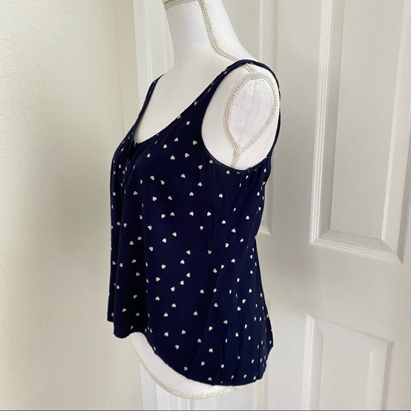 Pins and Needles Heart Graphic Cami Button Front Ruched Back Sz Small - Picture 2 of 8